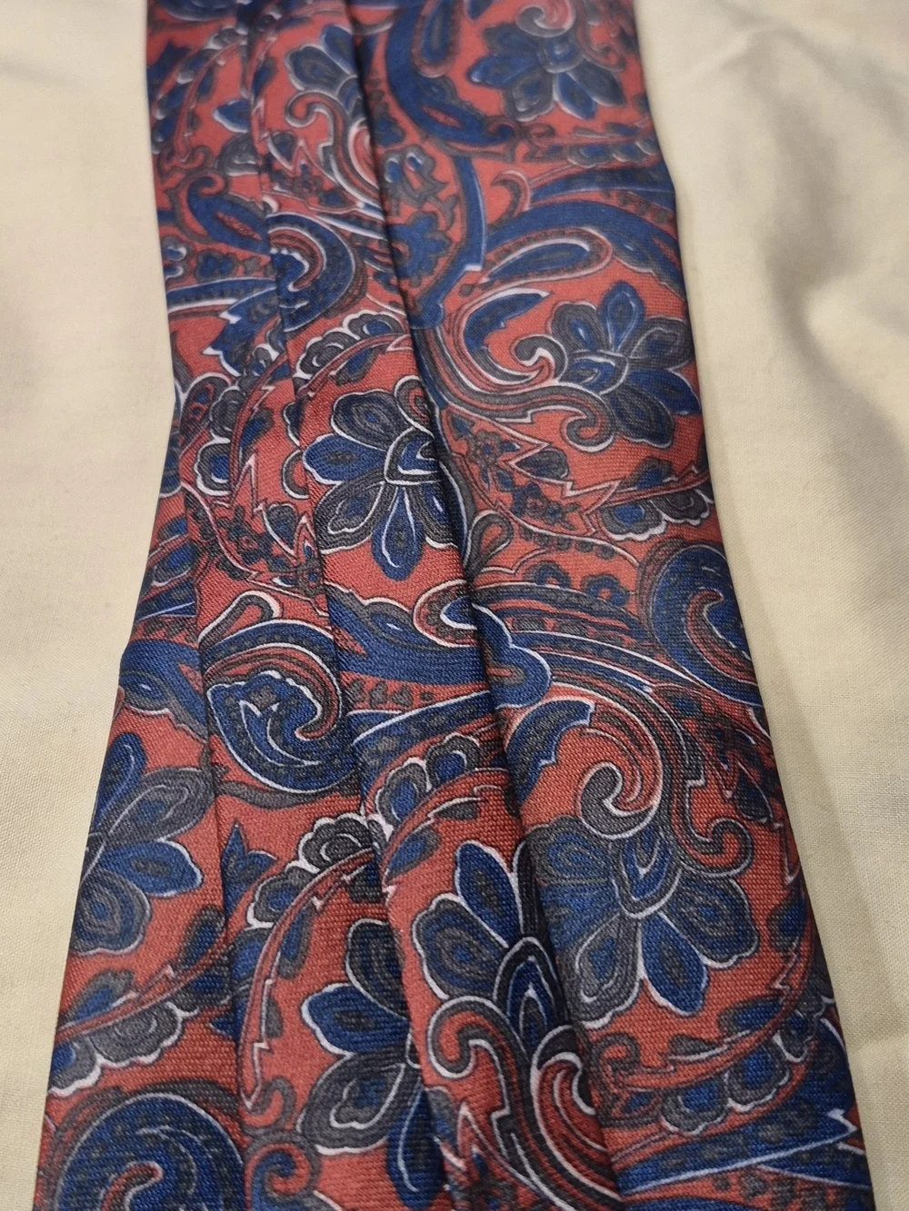 Men's Red and Blue Paisley Tie